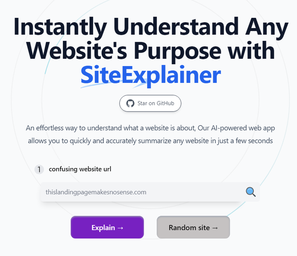 SiteExplainer Screenshot 1