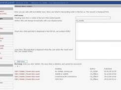 The Administration control panel