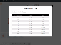 Size Chart Product For WooCommerce Screenshot 6