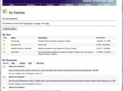 Desktop where users can organize commonly referenced data.
