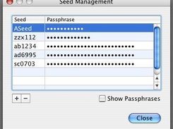 Seed management dialog