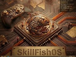 SkillFishOS — steampunk KDE Plasma desktop
