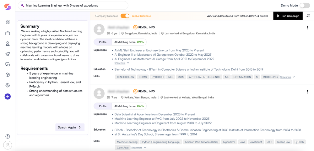 Skima AI Search and Matching