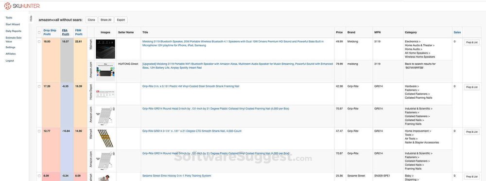 SKU Grid Screenshot 1