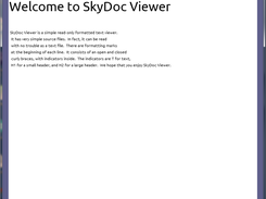 SkyDoc viewer showing the Welcome document