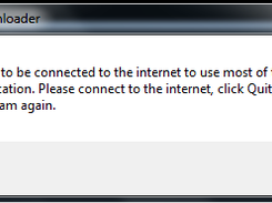 The alert that pops up when you aren't connected to the Internet