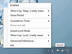 Sleep# Tray Icon and Context Menu