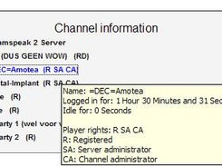 TeamSpeak Channel information pane
