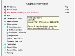 Ventrilo Channel information pane