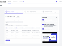 SlideFill Upload Your Sheet - Provide a Google Sheet with your customer data points to be used in presentations