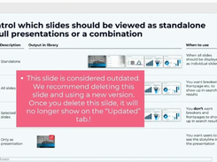 Notify your team when a slide or presentation they are working on is outdated