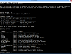 Sample screen with ANSI color off