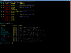 Sample bbs message and board listing