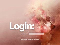The original SLiM login screen, with a session chosen