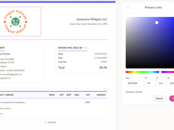 Edit invoice colors in Sliptree