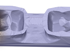 Cross section of a 3-point bending beam optimised with SLM-Topo.