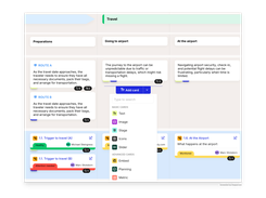 Close up of the journey editor: Flexibility of lanes and cards, multiple routes on one journey