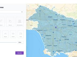 Driving radius map / Travel time map