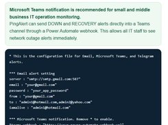 PingAlert Alert  Configuration Setup  Example