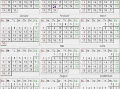 SmartCalendar Testbed - Year Calendar