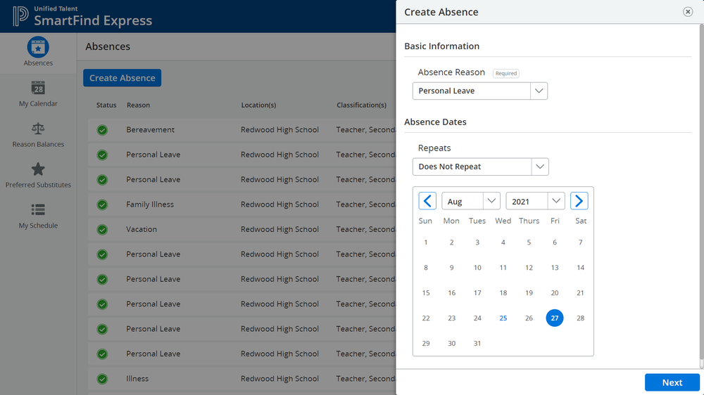 Unified Talent - SmartFind Express - Easily Submit and Track Teacher Absense and Substitutes