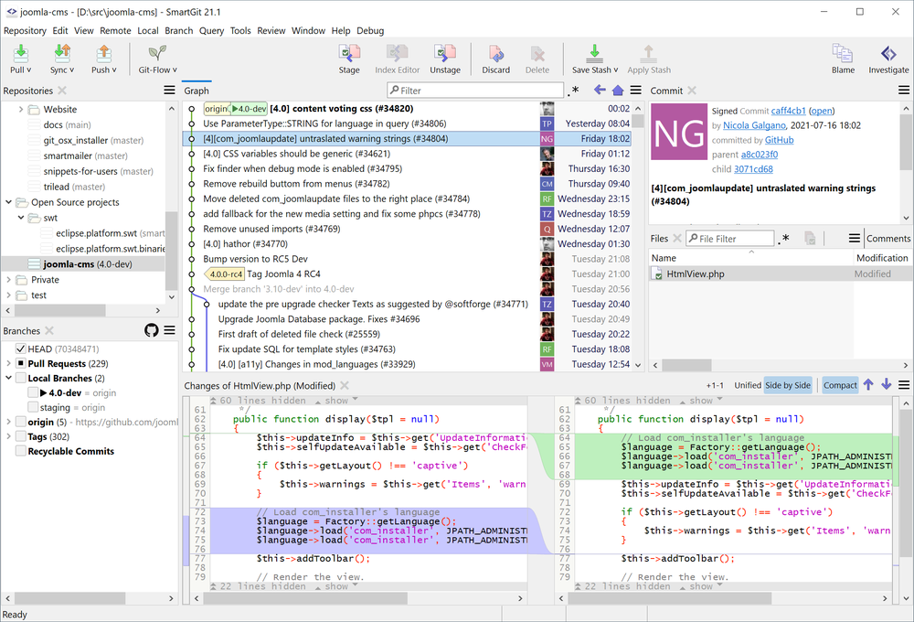 SmartGit Screenshot 1
