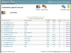 Domain Administrator Interface - mail accounts