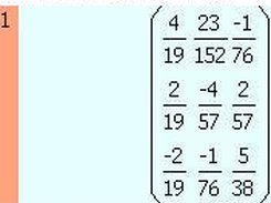 An inverted matrix
