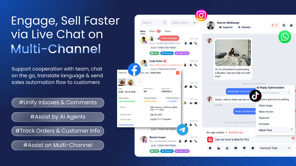 Engage & Sell Faster via Live Chat on Multi-channel