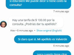 English and Spanish live chats