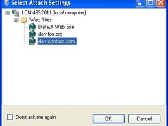 Attach configuration dialog (XP)