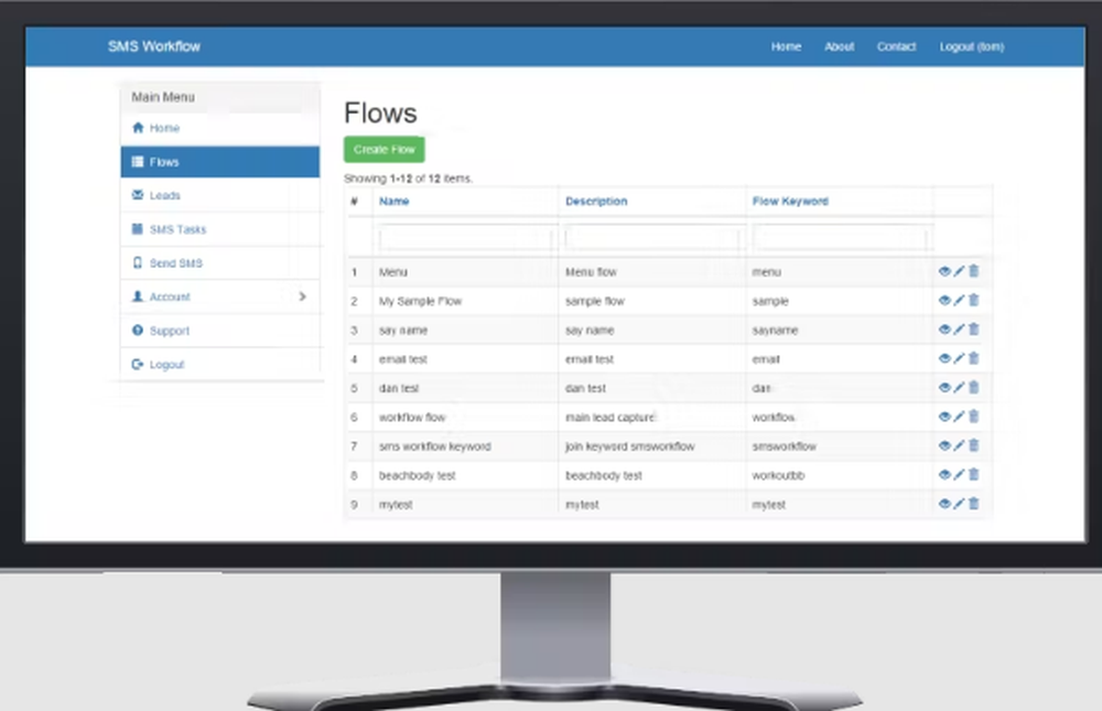 SMS Workflow Screenshot 1