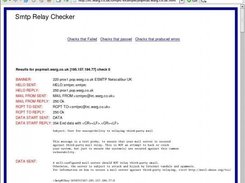 HTML scan results showing details of first open relay