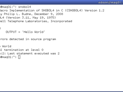 SNOBOL4 - Hello World