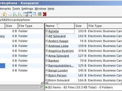 Konqueror viewing a file system of a CODA mounted phone.