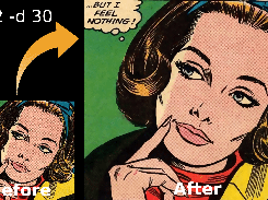 scaled and denoised image