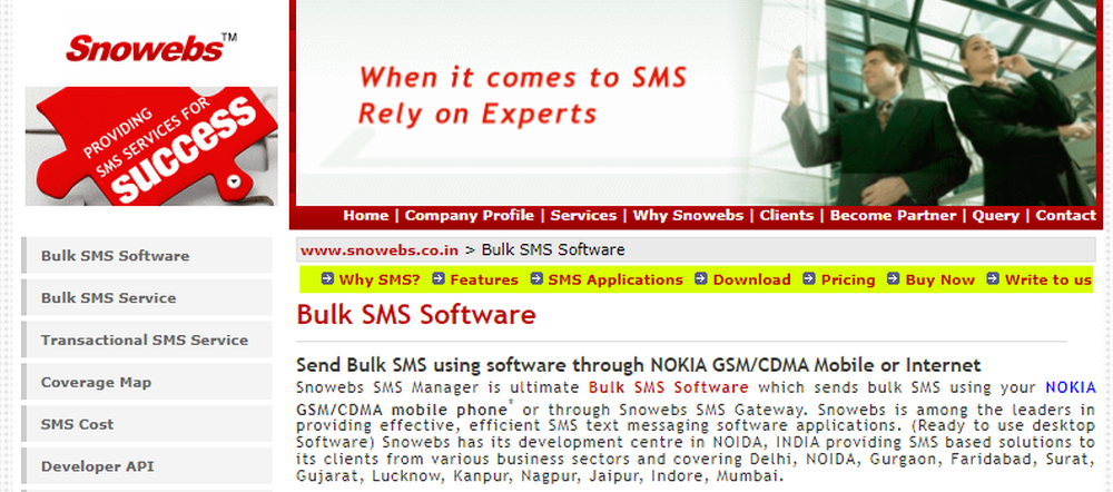 Snowebs SMS Manager Screenshot 1