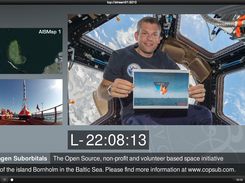 Snowmix in action for Copenhagen Suborbitals. Andreas Mogensen in the Cupola on ISS sending greetings to CS.