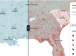Overlay population density with geographic risk factors such as flood zones.