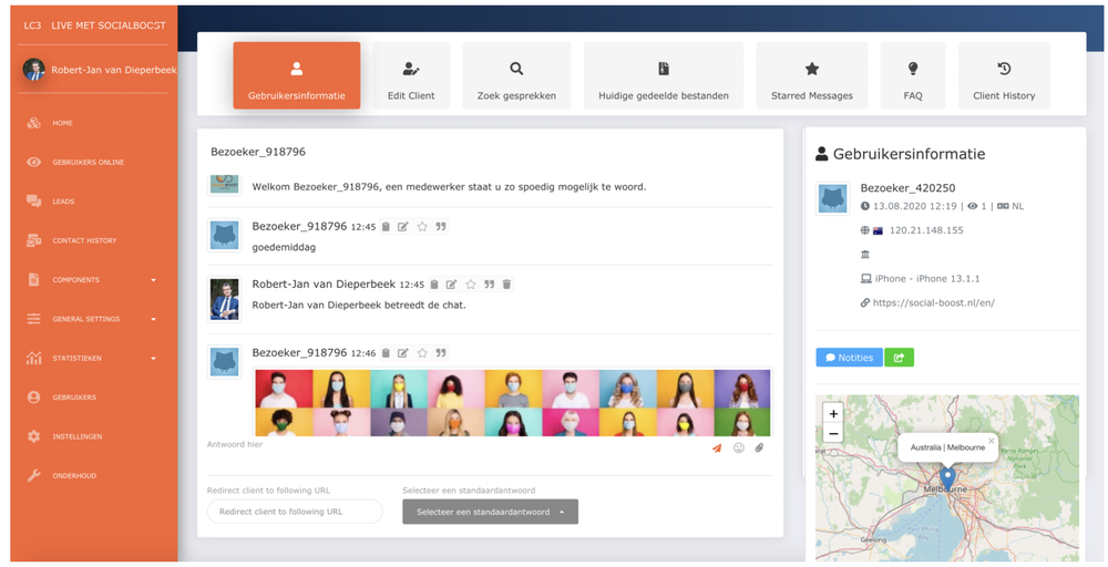 SocialBoost Live Chat Screenshot 1