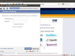 3) The authentication against the social service in a popup