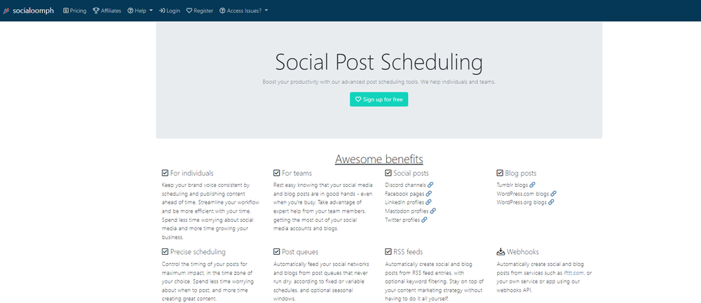 SocialOomph Screenshot 1