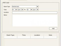 event entry screen of Softdiary