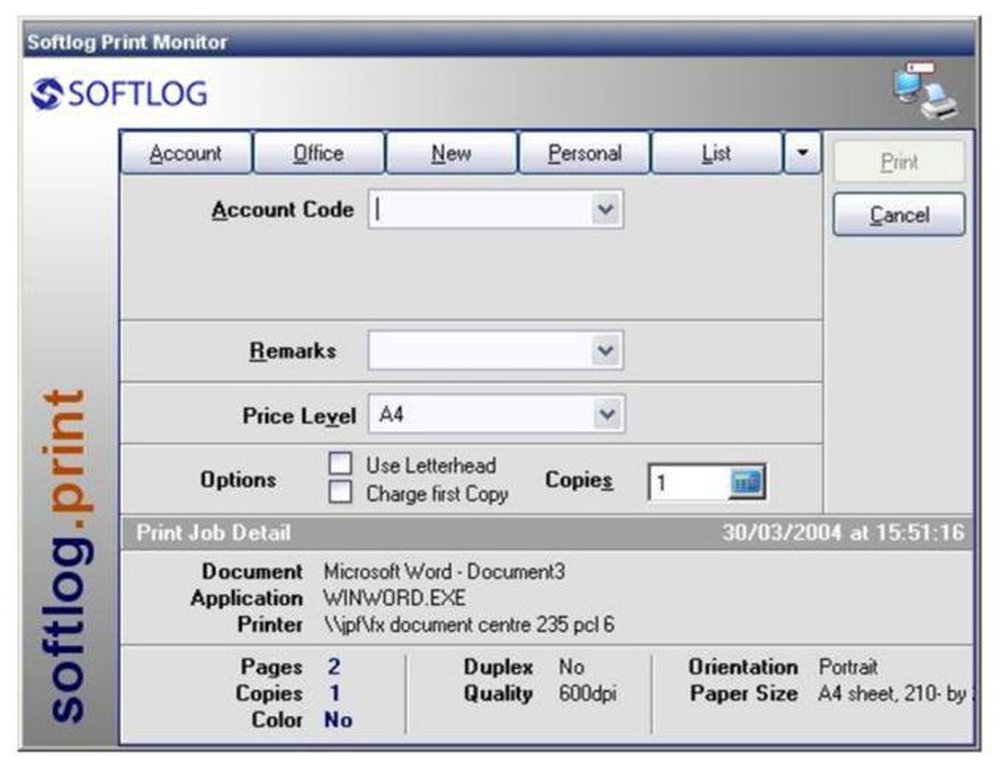 Softlog.print Screenshot 1