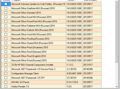 List of installed programs