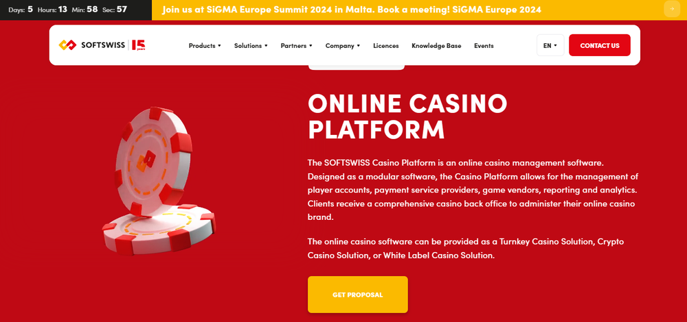 SOFTSWISS Casino Platform Screenshot 1