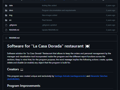 Software for "La Casa Dorada" restaurant Screenshot 1