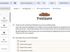 Survey Design Dashboard: Survey design with Sogolytics is quick, easy, and intuitive. To add comments or one of more than 25 question types, simply drag and drop from the left menu.
