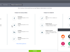 Survey Distribution: SoGoSurvey provides multiple avenues for expanding survey outreach while maintaining the integrity of data. The most popular distribution options include email, web posting, and social media platforms.