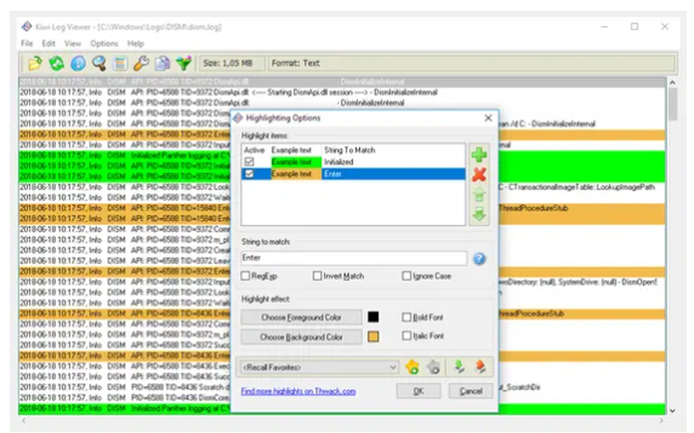 SolarWinds Kiwi Log Viewer Screenshot 1